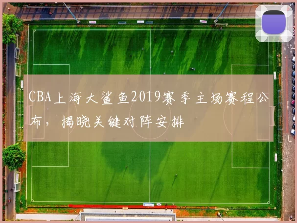 CBA上海大鲨鱼2019赛季主场赛程公布，揭晓关键对阵安排